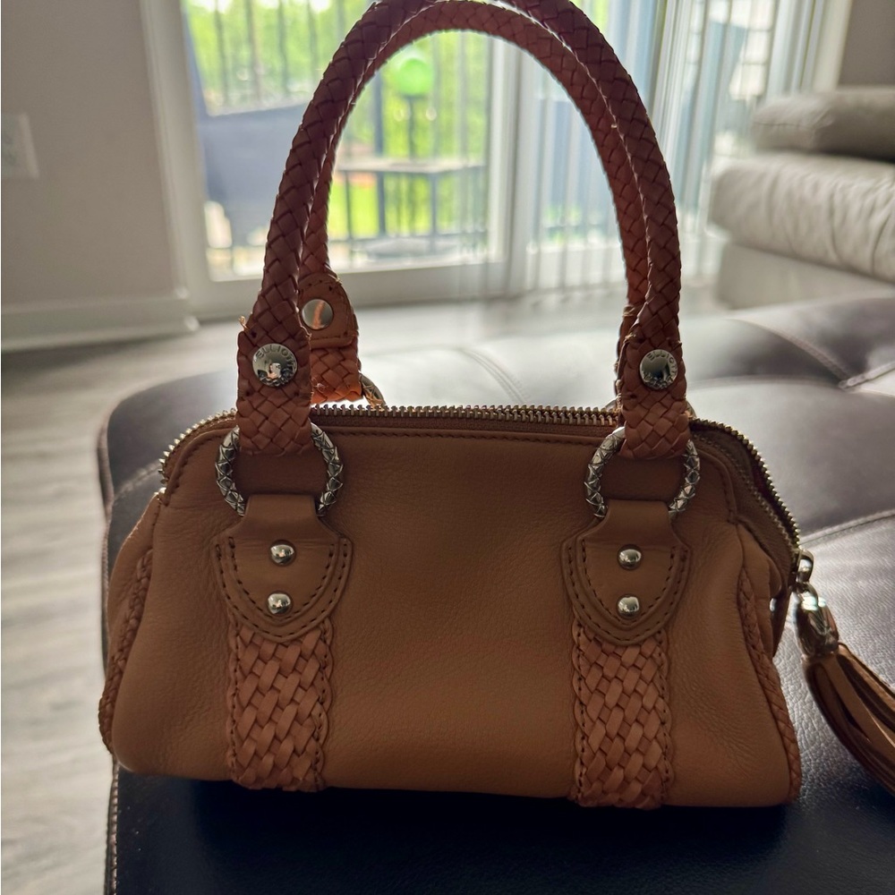 Elliott Lucca Brown Mini Bag with Braided Accents